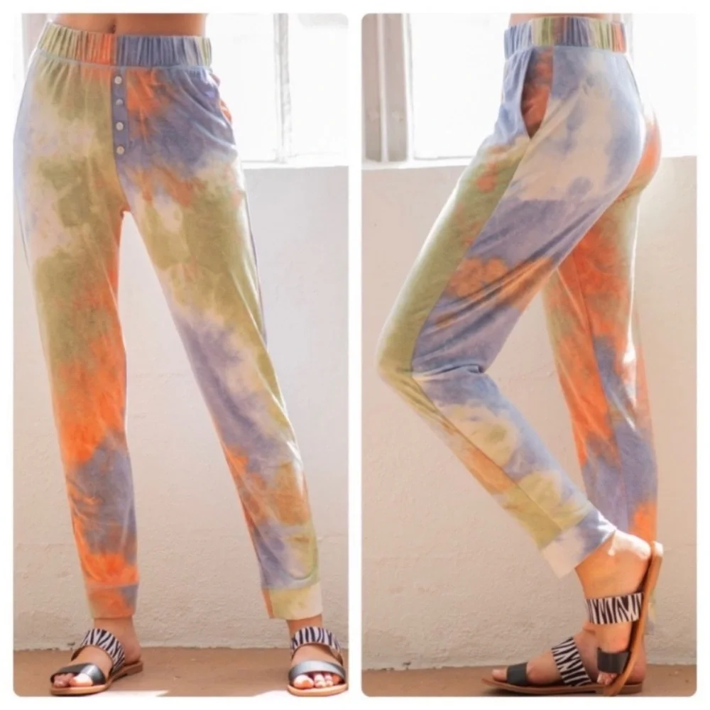 NEW Tie Dye Joggers With Pockets - Picture 1 of 6